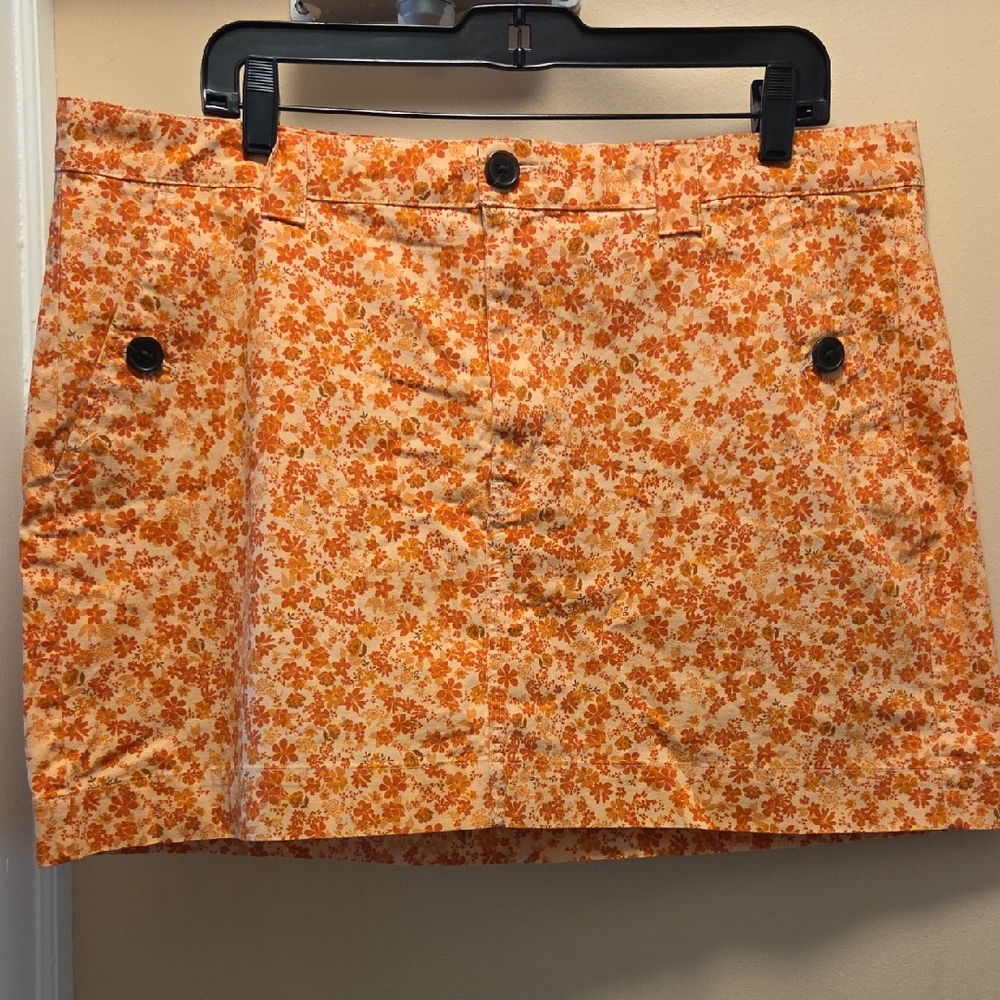 Wild Fable Orange Floral Mini Skirt